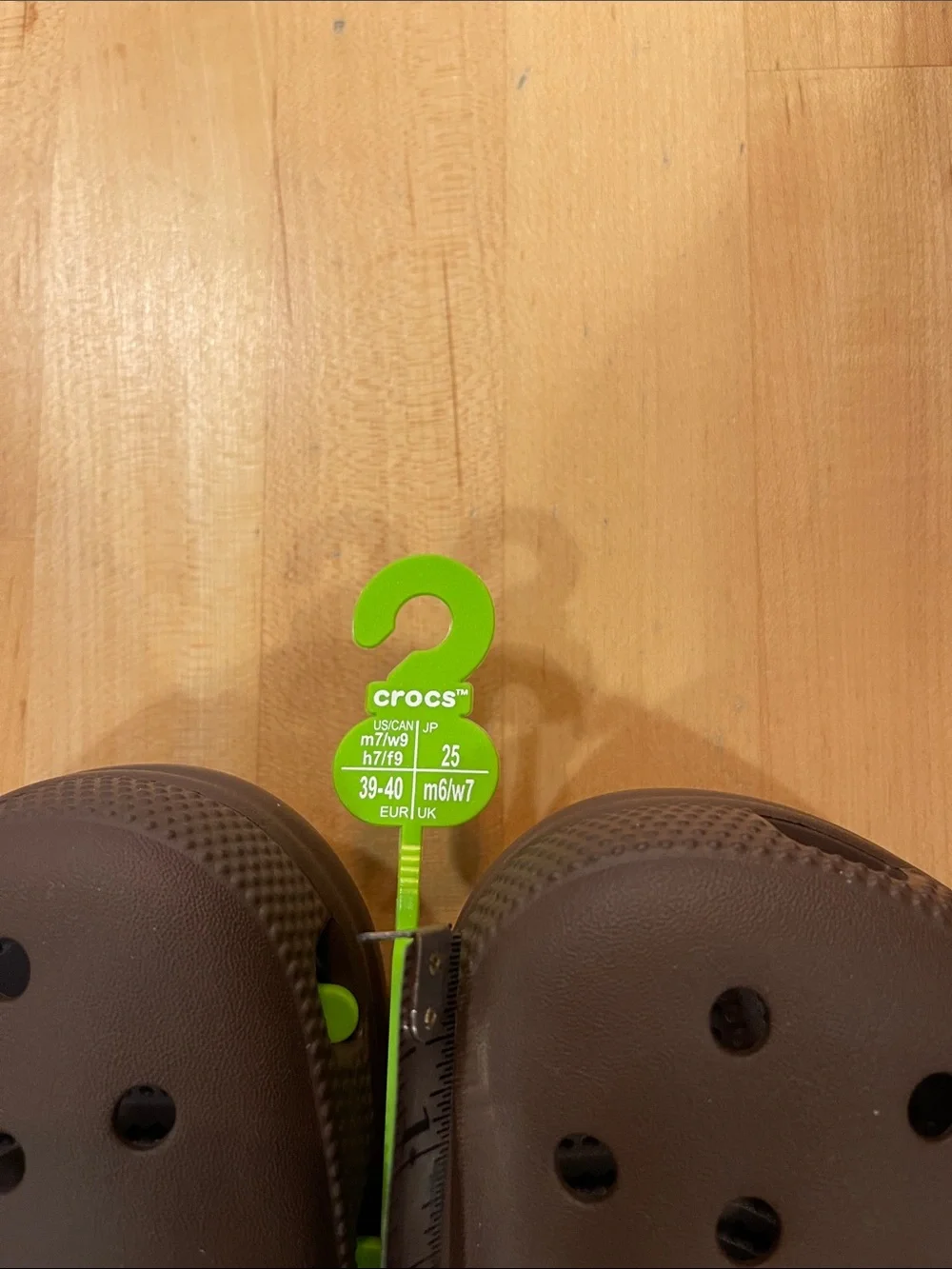 CROCS Brown and Tan Moccasin-Style Clogs WSz 7.5-9 depending on fit preference